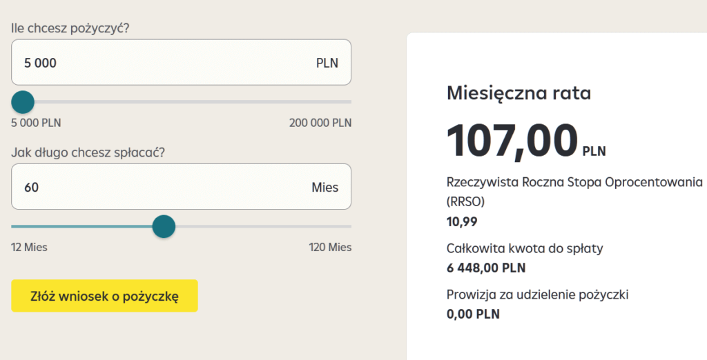 Zrzut ekranu kalkulatora